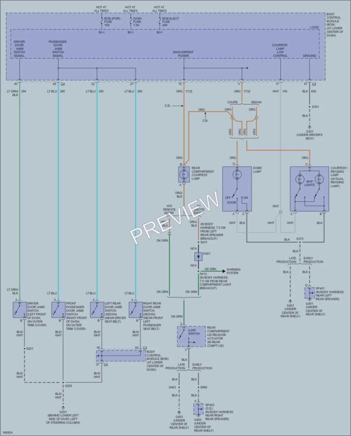 2004 Saturn ION1 Interior Lights wiring diagram preview