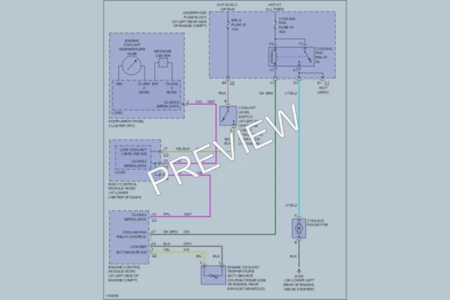 2004 Saturn ION2 Cooling Fan wiring diagram preview