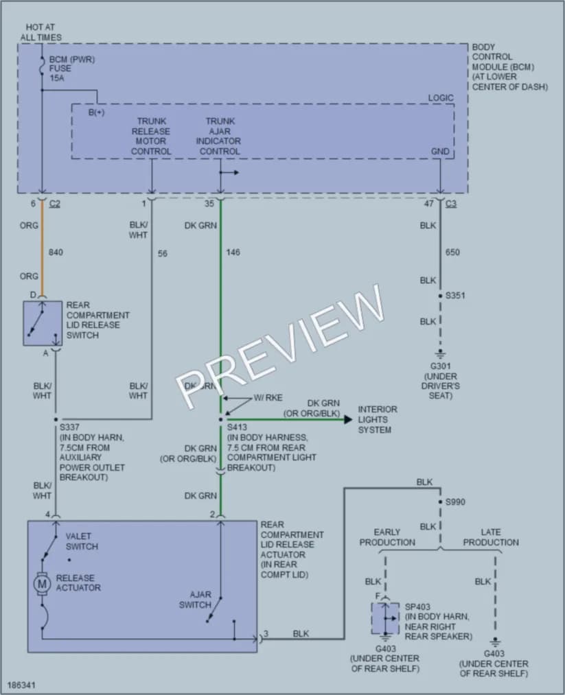 2004 Saturn ION2 Trunk Tailgate Fuel Door wiring diagram preview