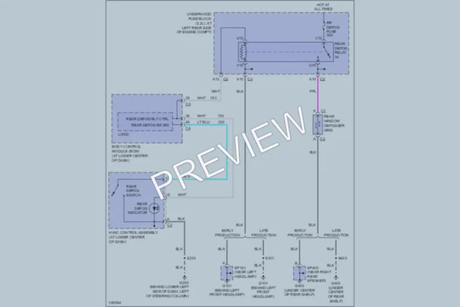 2004 Saturn IONRedLine Defoggers wiring diagram preview