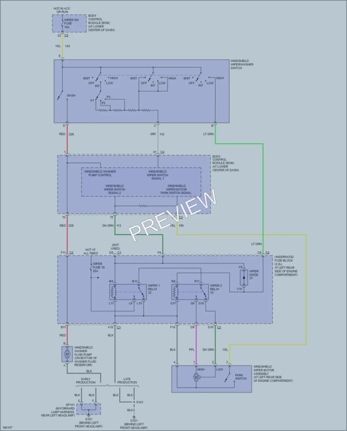 2004 Saturn IONRedLine Wiper Washer wiring diagram preview