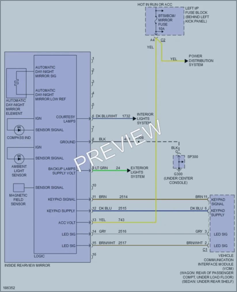 2004 Saturn L3001 Power Mirrors wiring diagram preview