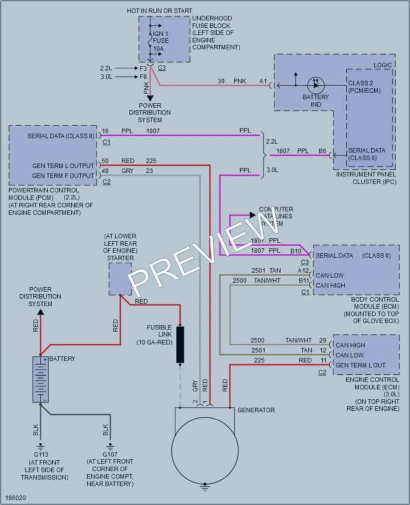 2004 Saturn L3001 Starting Charging wiring diagram preview