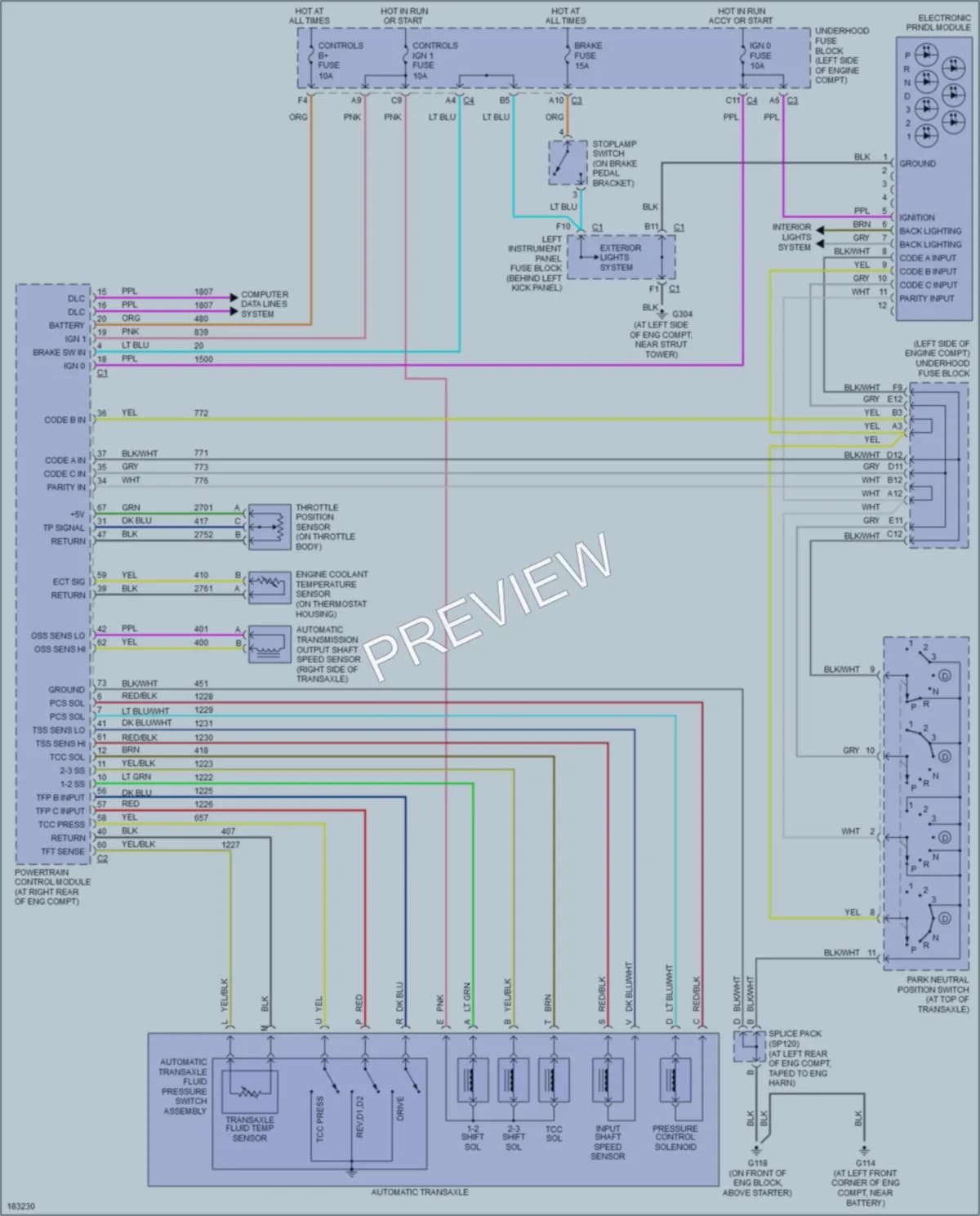 2004 Saturn L3001 Transmission wiring diagram preview