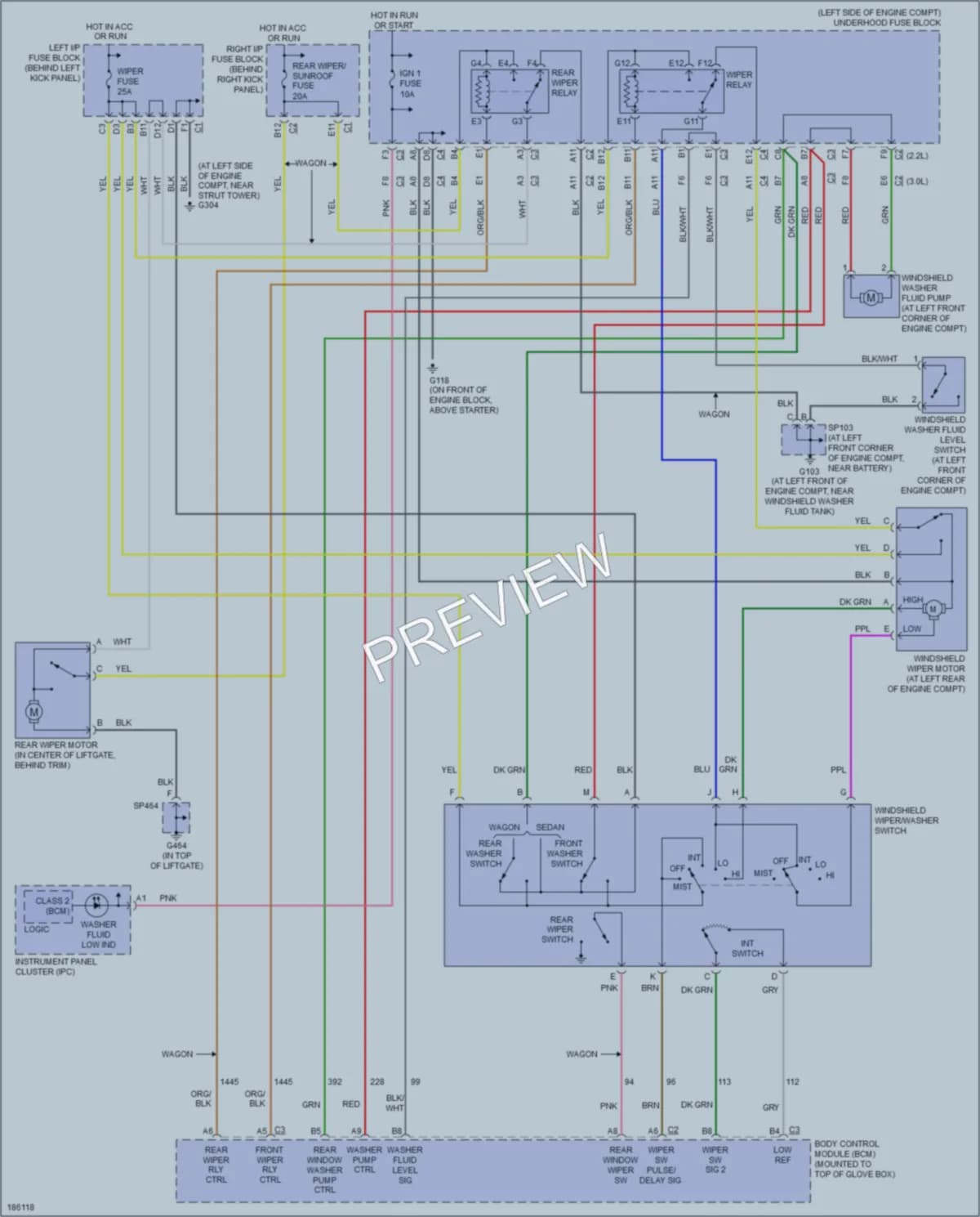 2004 Saturn L3001 Wiper Washer wiring diagram preview