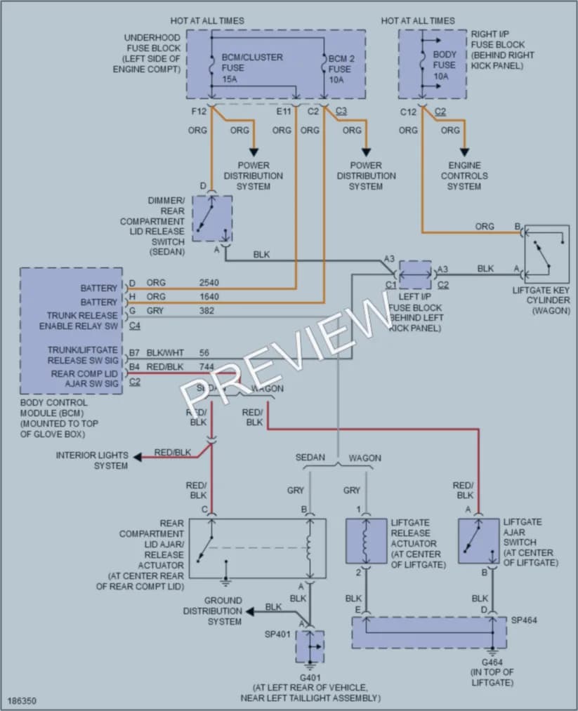 2004 Saturn L3002 Trunk Tailgate Fuel Door wiring diagram preview
