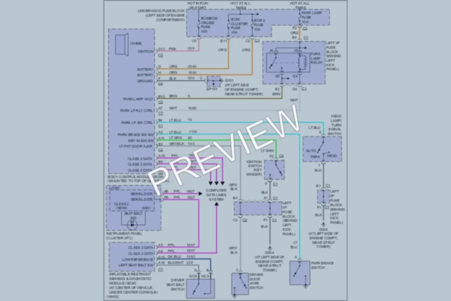 2004 Saturn L3003 Warning Systems wiring diagram preview