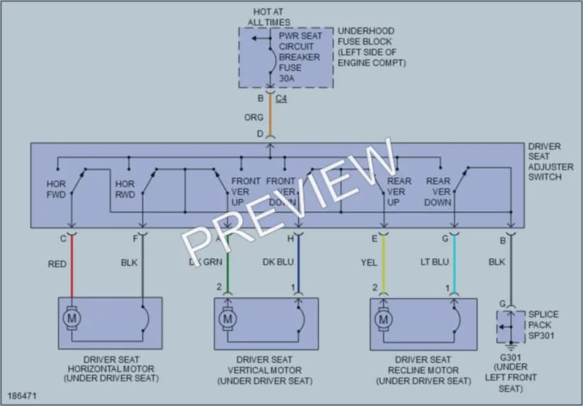 2004 Saturn VUE Power Seats wiring diagram preview