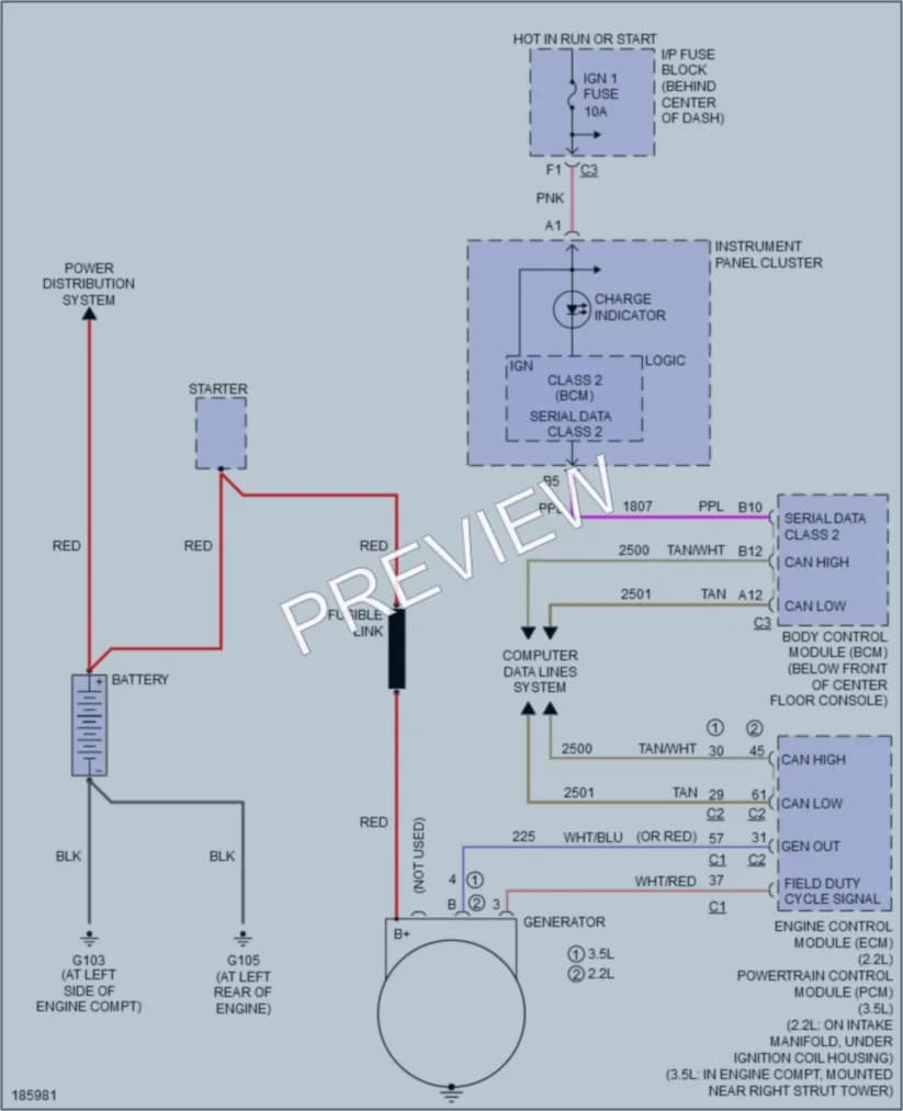 2004 Saturn VUE Starting Charging wiring diagram preview
