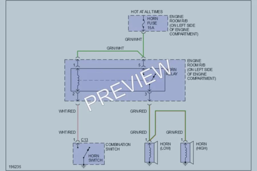 2004 Scion xA Horn wiring diagram preview