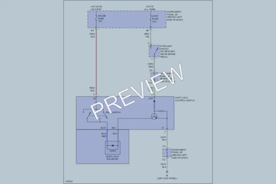 2004 Scion xB Shift Interlock wiring diagram preview