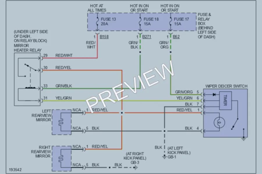 2004 Subaru Forester Defoggers wiring diagram preview