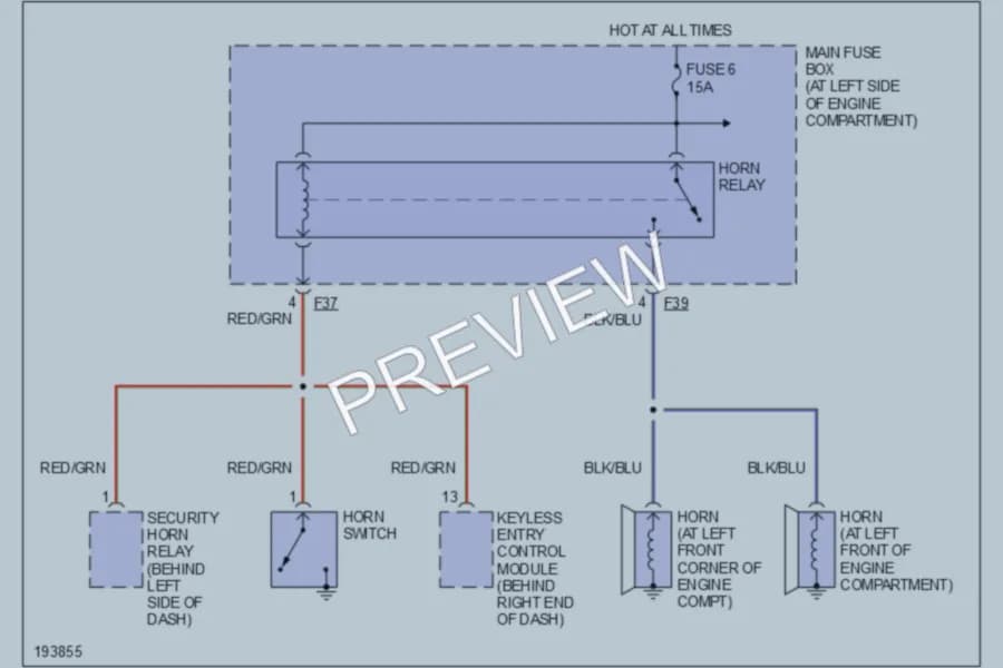 2004 Subaru Forester Horn wiring diagram preview