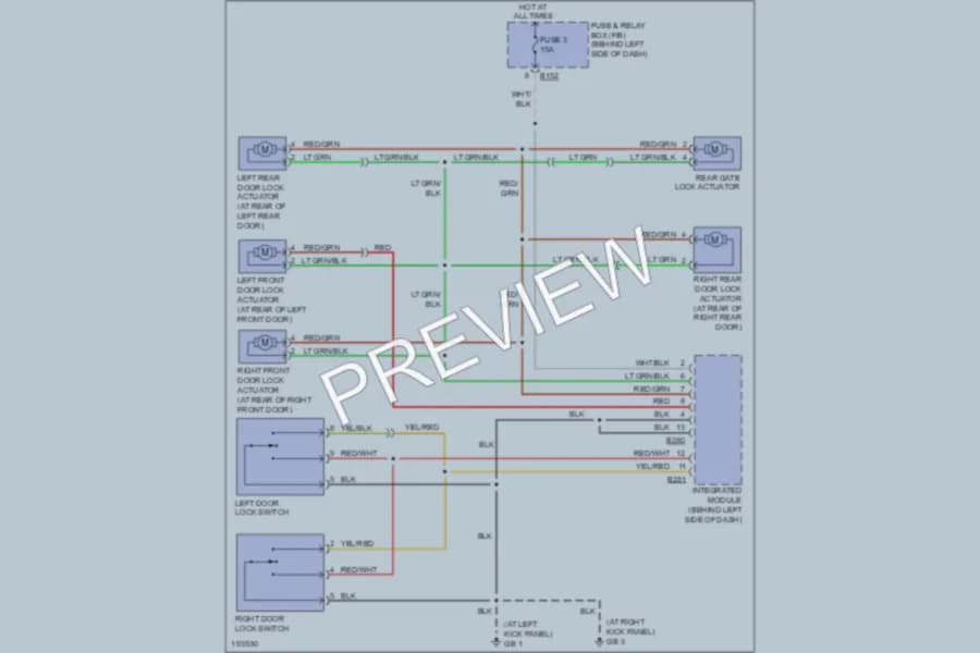 2004 Subaru Forester Power Door Locks wiring diagram preview