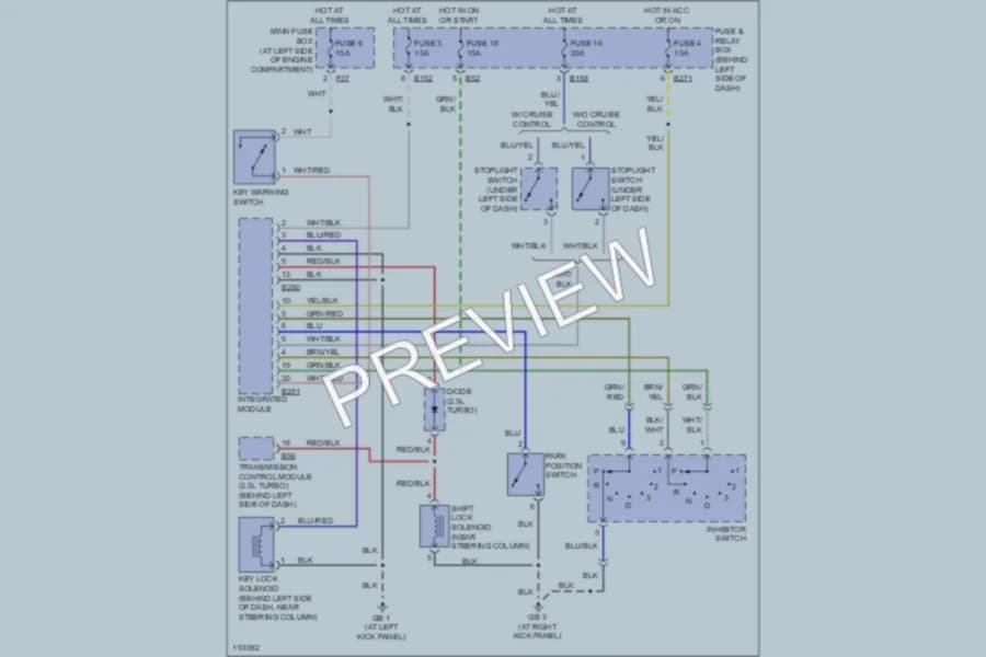 2004 Subaru Forester Shift Interlock wiring diagram preview