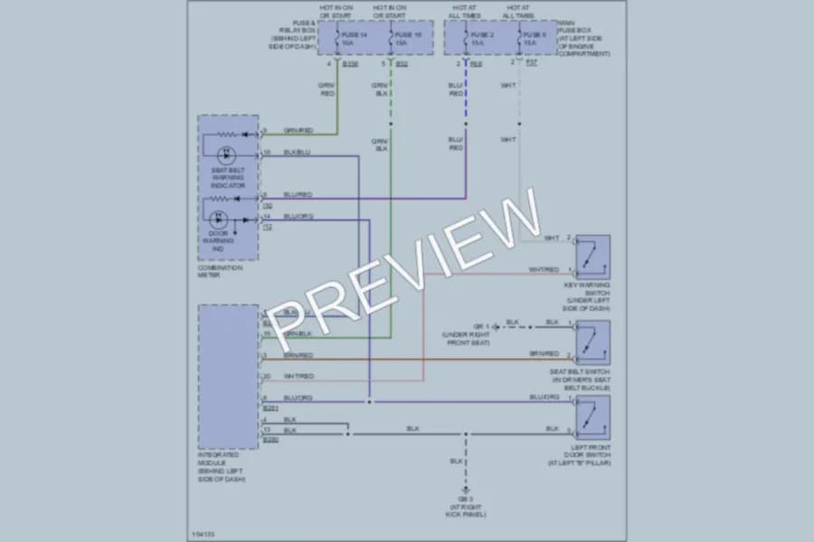 2004 Subaru Forester Warning Systems wiring diagram preview