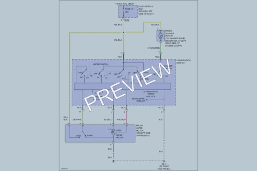 2004 Subaru Forester Wiper Washer wiring diagram preview