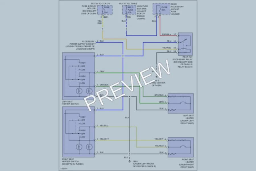 2004 Subaru Impreza Power Seats wiring diagram preview