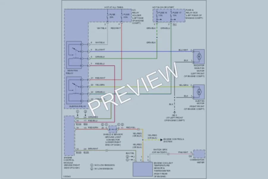 2004 Subaru Outback Cooling Fan wiring diagram preview