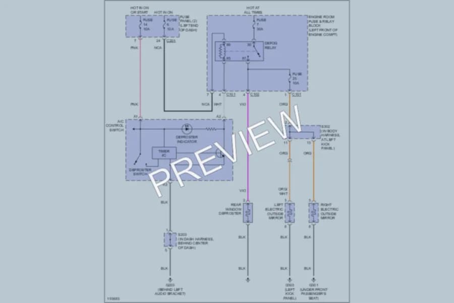 2004 Suzuki Forenza Defoggers wiring diagram preview