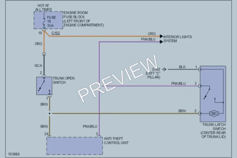2004 Suzuki Forenza Trunk Tailgate Fuel Door wiring diagram preview