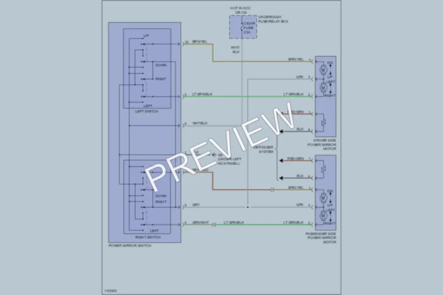2004 Suzuki GrandVitara Power Mirrors wiring diagram preview