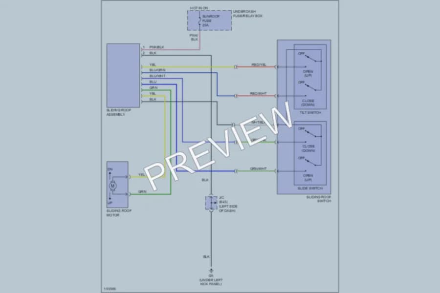 2004 Suzuki GrandVitara Power Top Sunroof wiring diagram preview