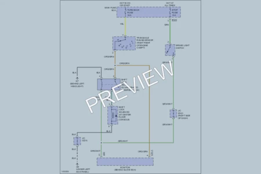 2004 Suzuki GrandVitara Shift Interlock wiring diagram preview