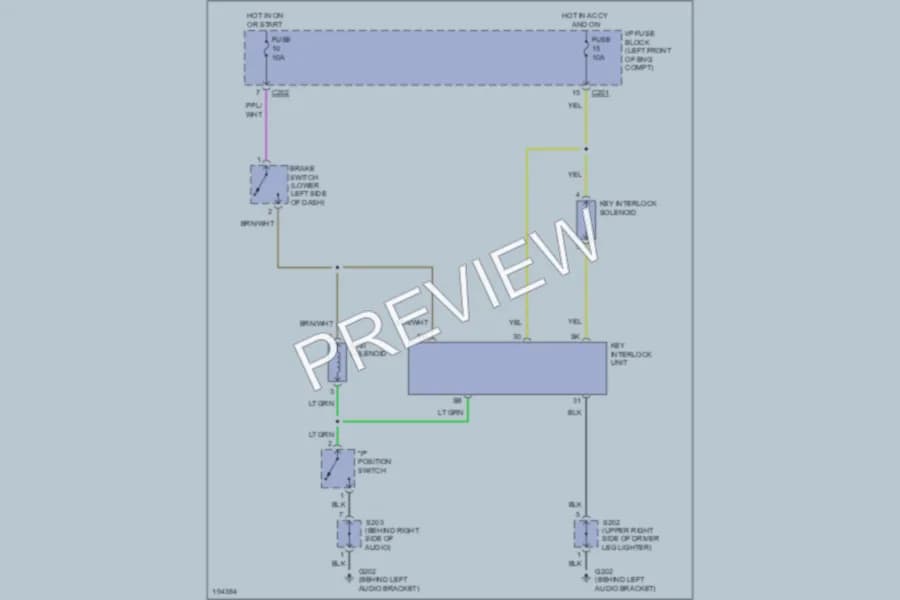 2004 Suzuki Verona Shift Interlock wiring diagram preview