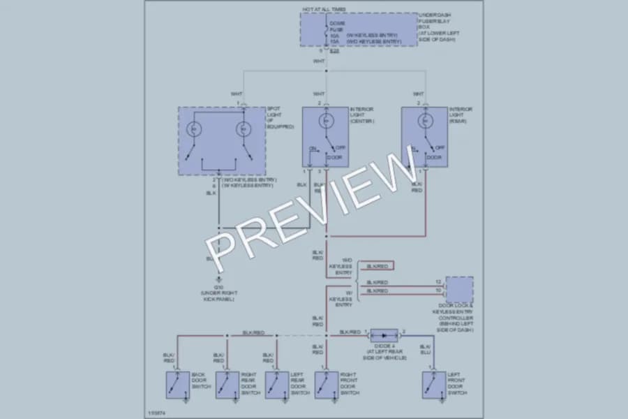 2004 Suzuki VitaraV6 Interior Lights wiring diagram preview