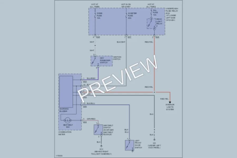 2004 Suzuki VitaraV6 Warning Systems wiring diagram preview