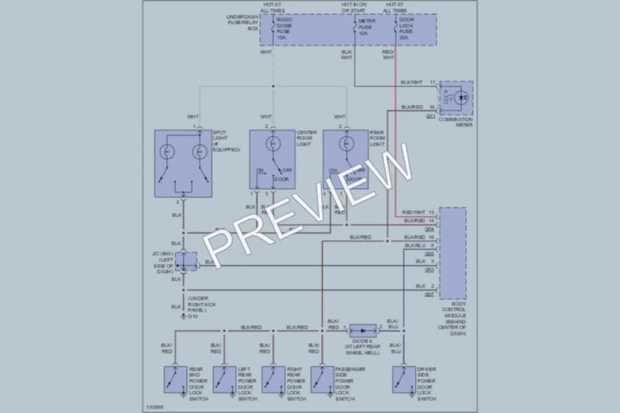 2004 Suzuki XL7 Interior Lights wiring diagram preview