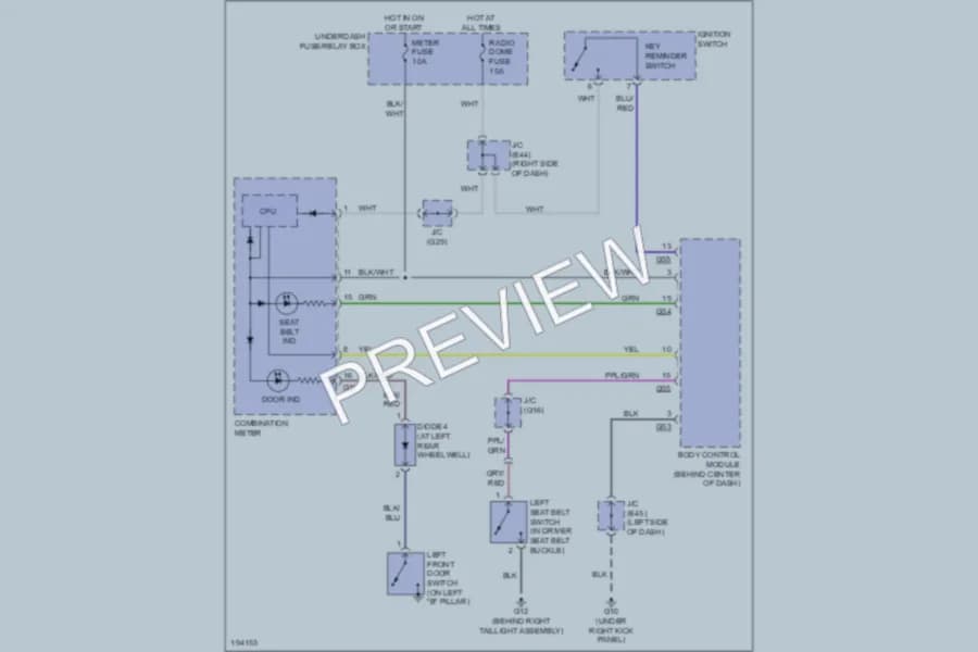 2004 Suzuki XL7 Warning Systems wiring diagram preview