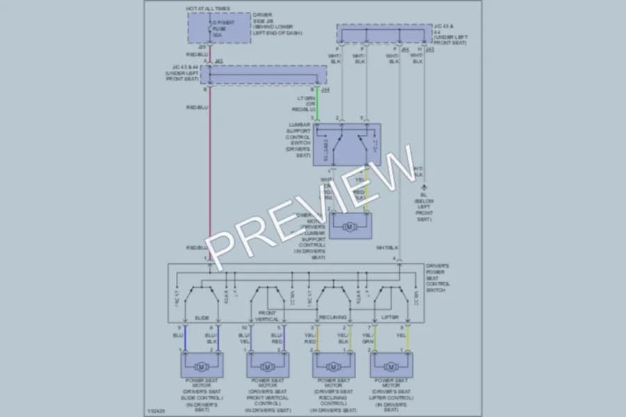 2004 Toyota 4Runner Power Seats wiring diagram preview
