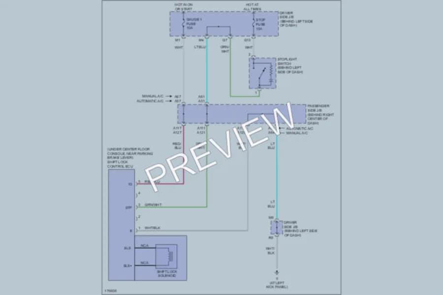 2004 Toyota Camry Shift Interlock wiring diagram preview