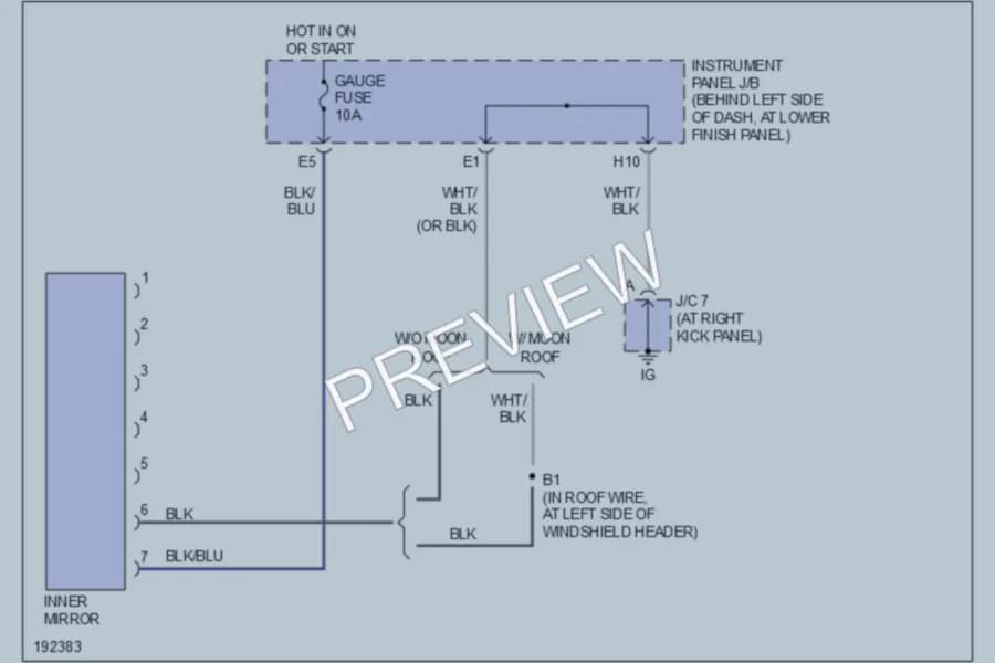 2004 Toyota Corolla Power Mirrors wiring diagram preview
