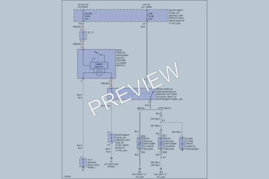 2004 Toyota Echo Defoggers wiring diagram preview