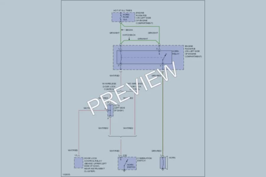 2004 Toyota Echo Horn wiring diagram preview