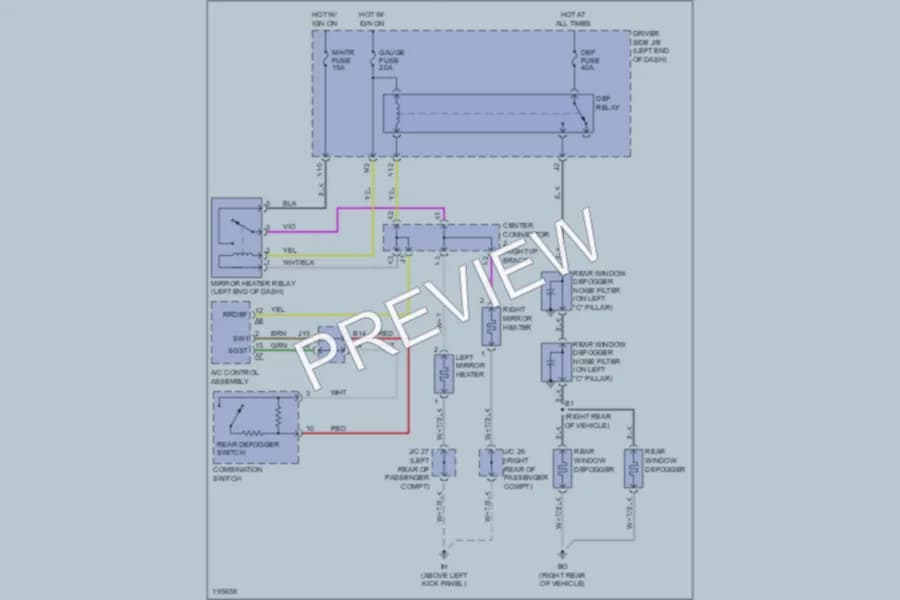 2004 Toyota Prius Defoggers wiring diagram preview