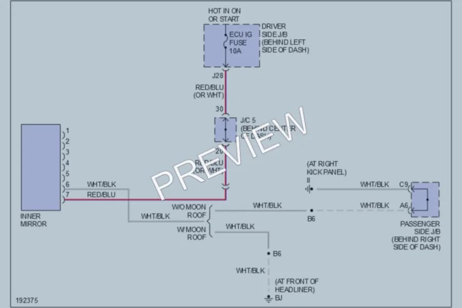 2004 Toyota RAV4 Power Mirrors wiring diagram preview