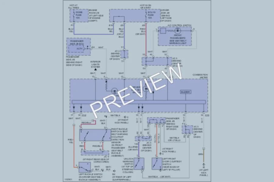 2004 Toyota RAV4 Warning Systems wiring diagram preview