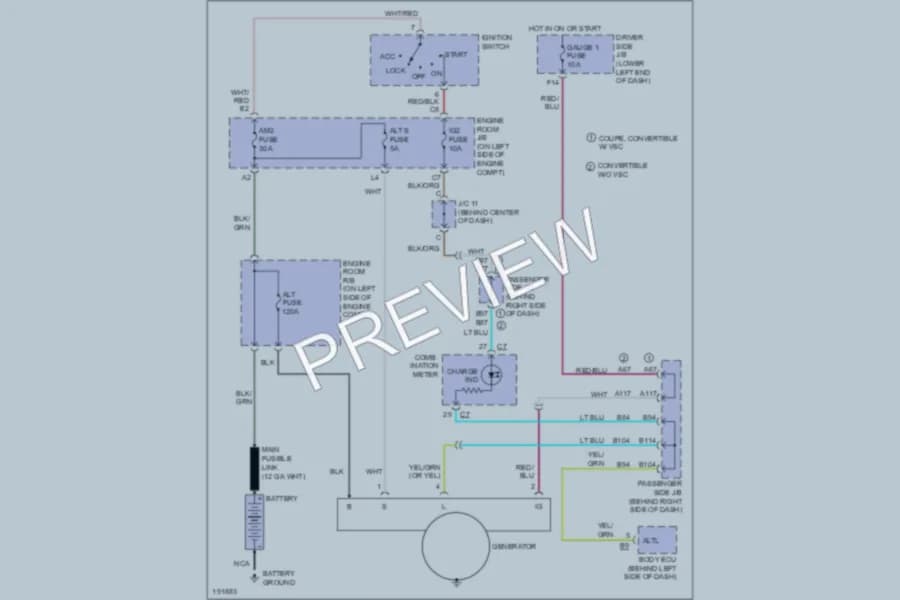 2004 Toyota Solara Starting Charging wiring diagram preview