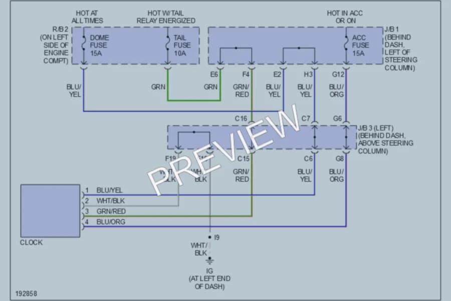 2004 Toyota Tacoma Instrument Cluster wiring diagram preview