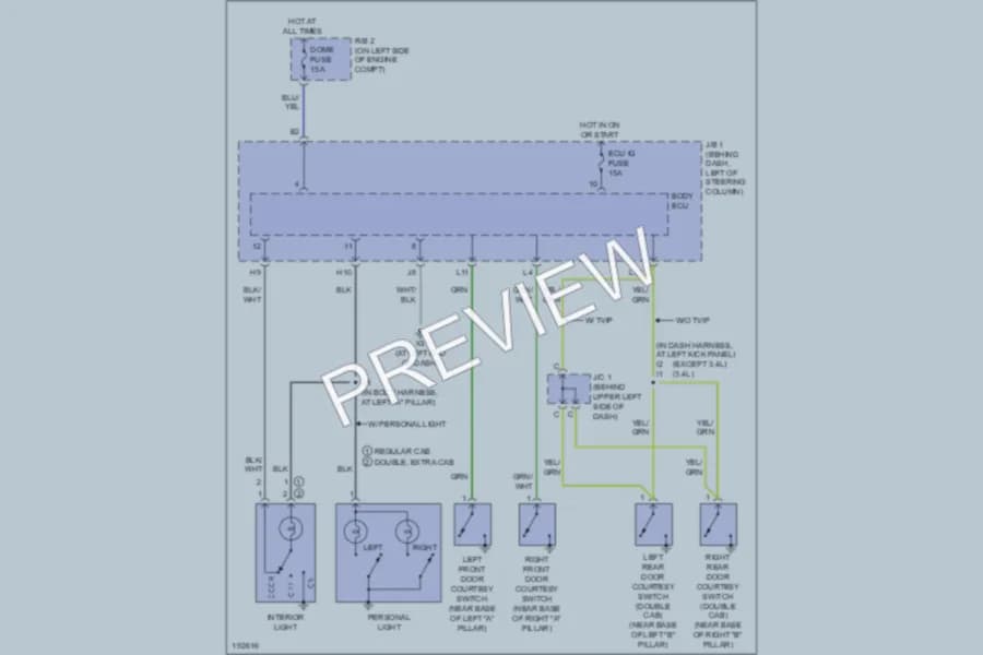 2004 Toyota Tacoma Interior Lights wiring diagram preview