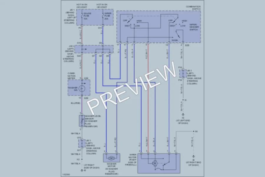 2004 Toyota Tacoma Wiper Washer wiring diagram preview