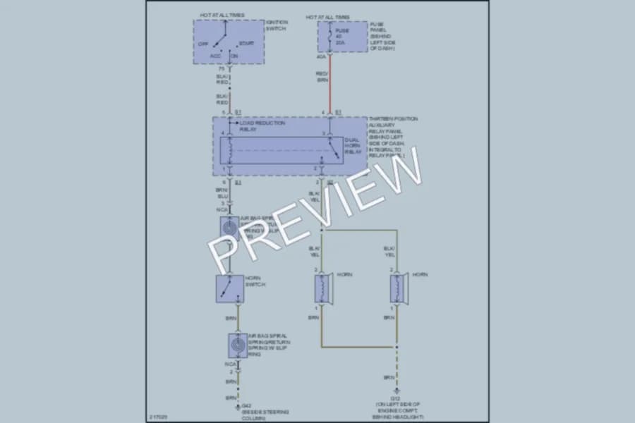 2004 Volkswagen NewBeetle Horn wiring diagram preview
