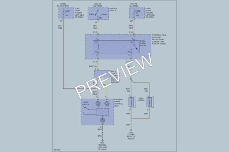 2004 Volkswagen Passat Horn wiring diagram preview