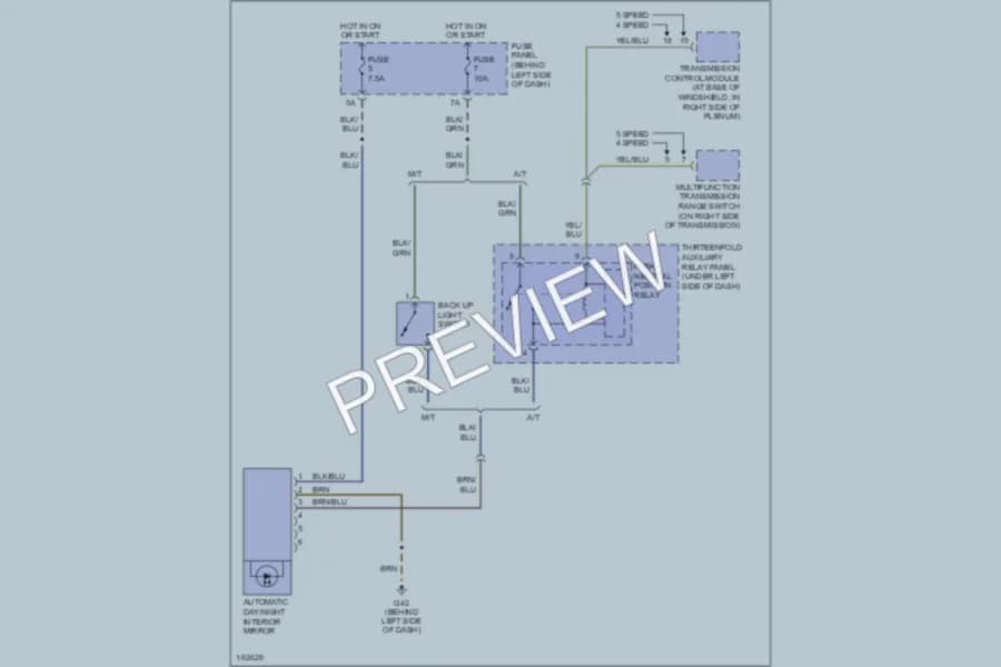 2004 Volkswagen R32 Power Mirrors wiring diagram preview