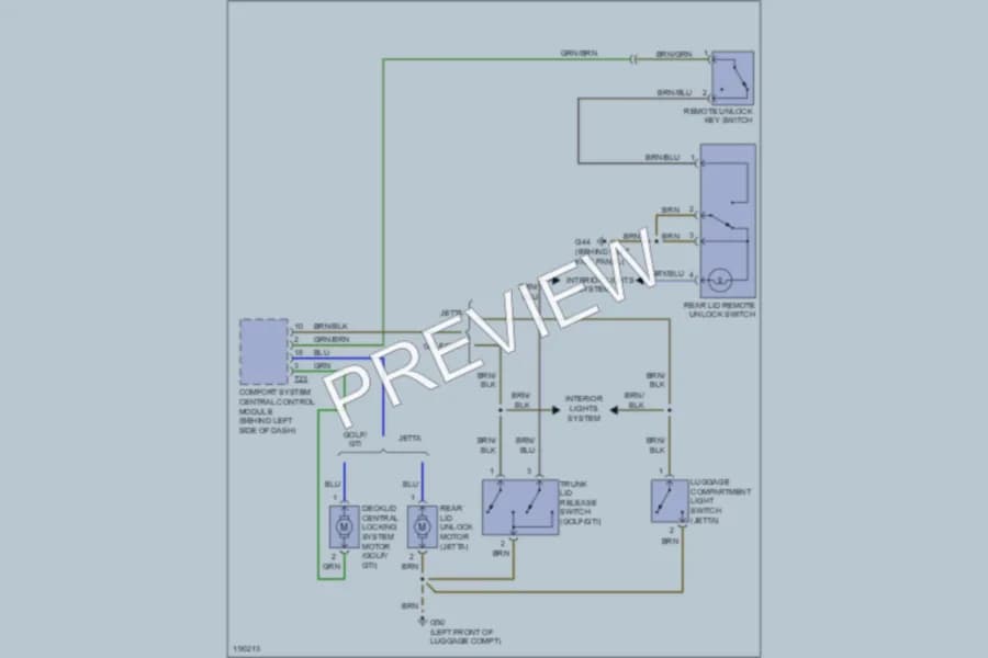 2004 Volkswagen R32 Trunk Tailgate Fuel Door wiring diagram preview