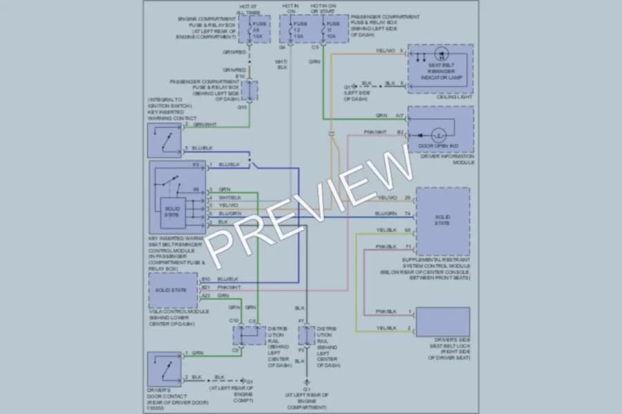 2004 Volvo S40 Warning Systems wiring diagram preview